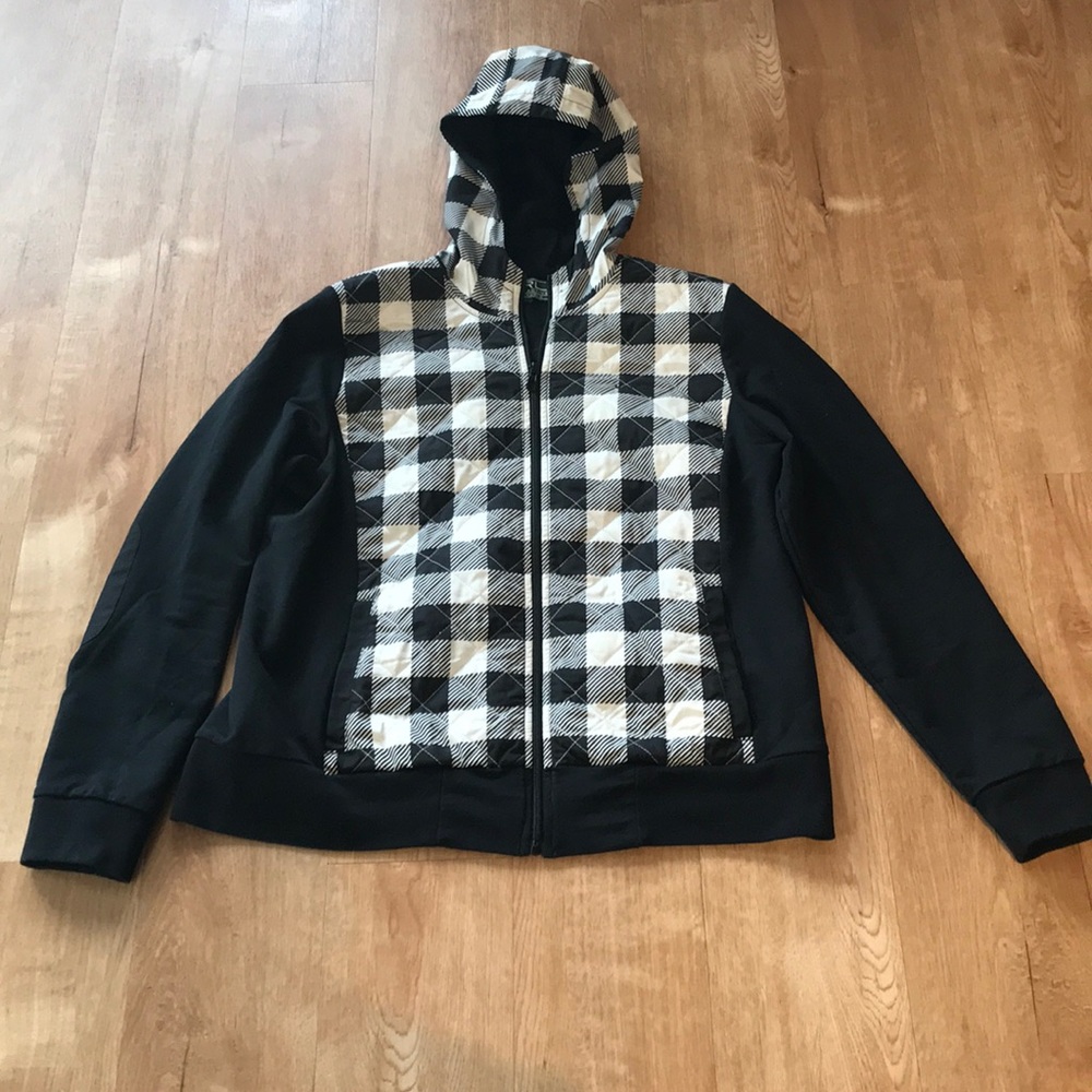 Ralph Lauren Black and White Checker Zipper Hoodie
